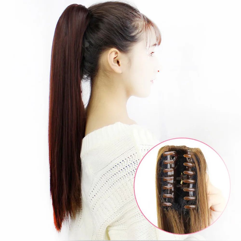 Straight Catcher Hair Extension for Girls, 28-Inch Synthetic Ponytail for Women, Long Lasting, Heat Resistant, Natural Look