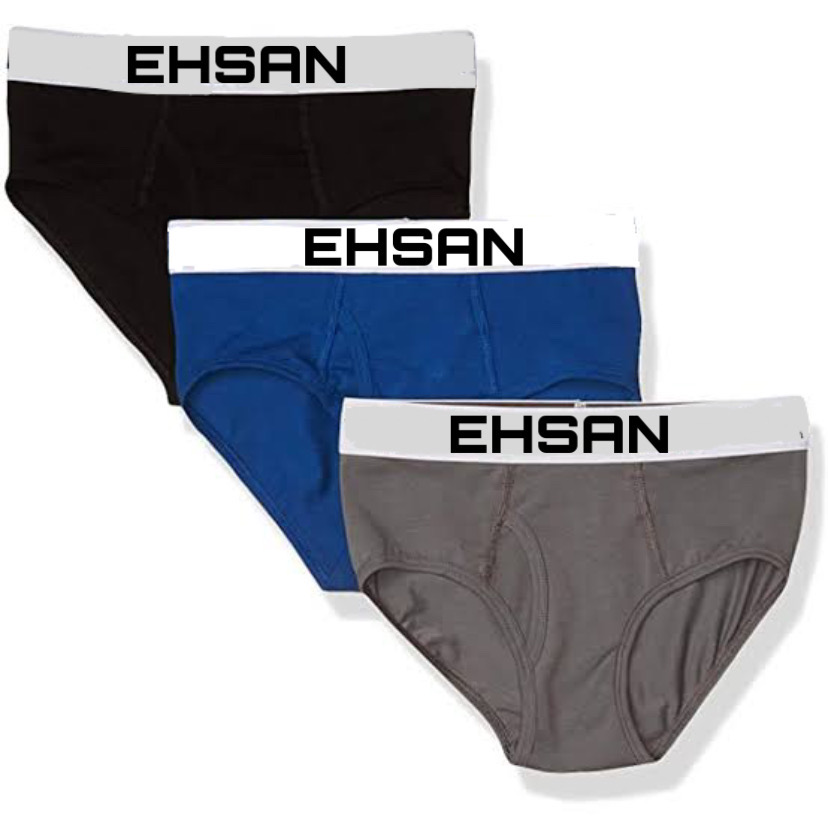 Mens Briefs - Soft Pure Cotton Underwear For Mens - Ehsan Brand High Quality - Pack Of 3