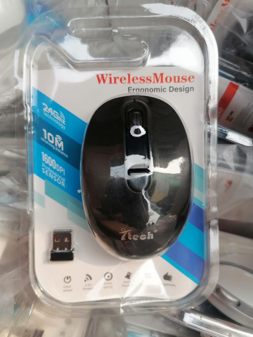 Mini Optical Wireless Mouse with Ergonomic Design,  Micro Slim Wireless Mouse and Portable for Work, School or Travel Gaming, PC Computers, Laptops