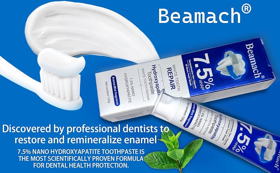 7.5% Hydroxyapatite Toothpaste 80g | Sensitive Teeth Toothpaste | Enamel Care & Fresh Mint | Daily Oral Care