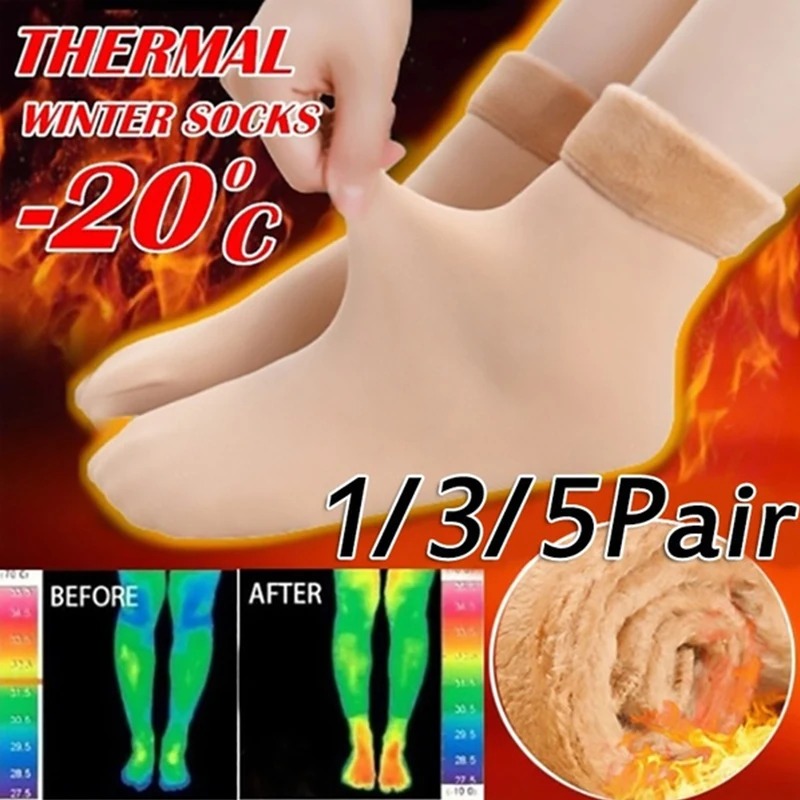 Women’s Winter Warm Fleece Socks - Soft, Thick, Elastic Velvet Boot & Sleeping Socks, Cold-Resistant,