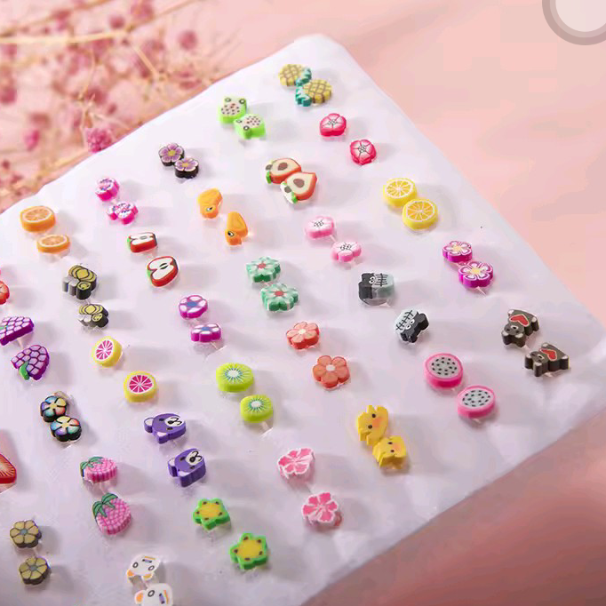 Trend 12Pairs Acrylic Geometric Korean Plastic Stud Earrings Set For Women Flower Small Earrings Female Brincos Jewelry