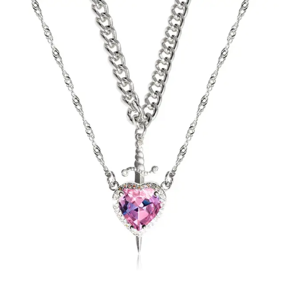 Heart & Love Couple Necklace Set – Romantic Matching Jewelry