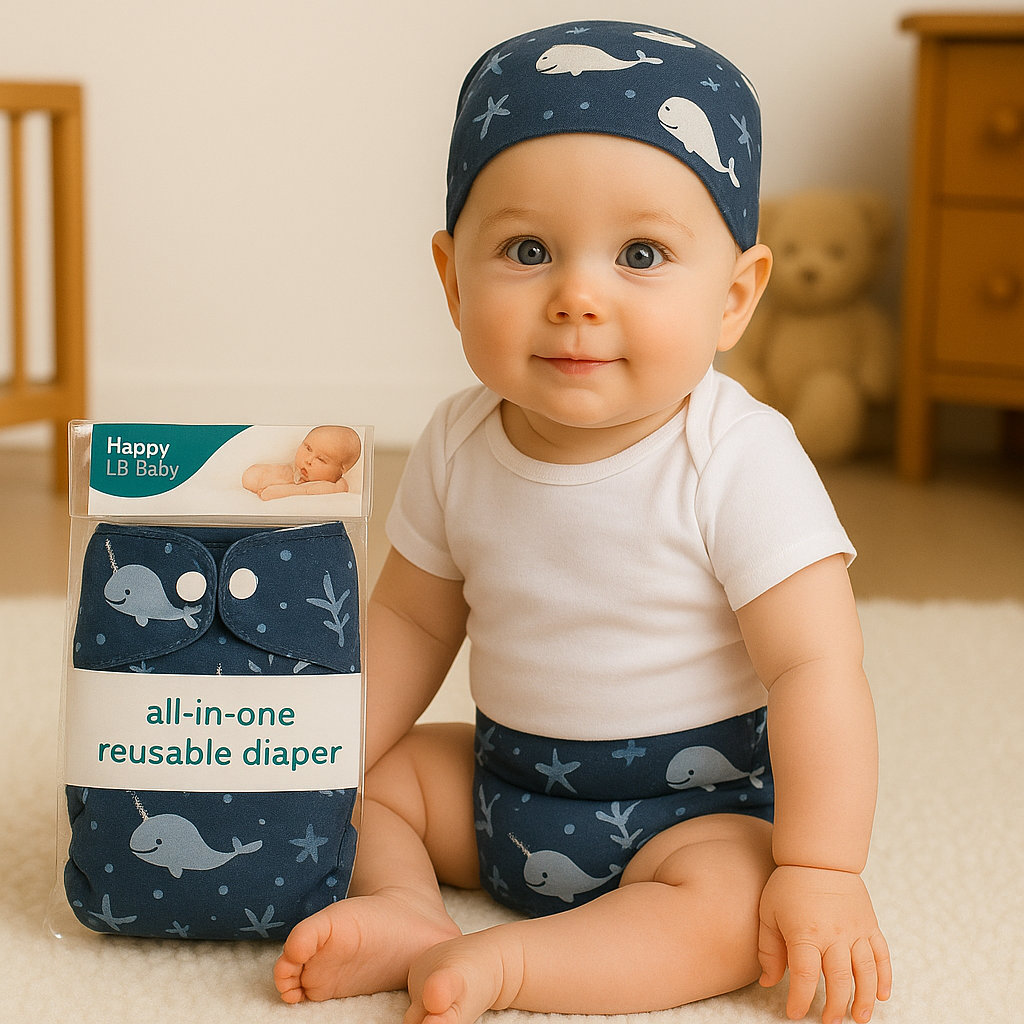 Pack of 2 Washable Baby Cloth Diapers | Adjustable Reusable Nappy with Snap Buttons | Eco-Friendly & Soft for Infants