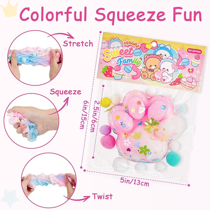 Squishy Cat Paw Squeeze Toy for Kids & Adults | Soft Kawaii Taba Fufu Squishy Waffle & Doughnut Stress Relief Toy | Sensory Fidget Toy Gift (1 PC)
