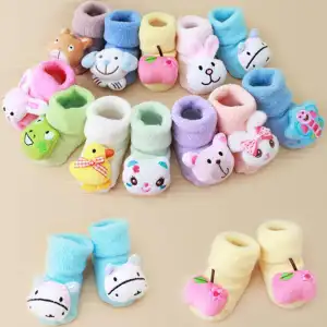 Pack of 5 - Baby 2 in 1 Socks Shoes / kids Toddlers Booties 0 - 12 month - Multicolour