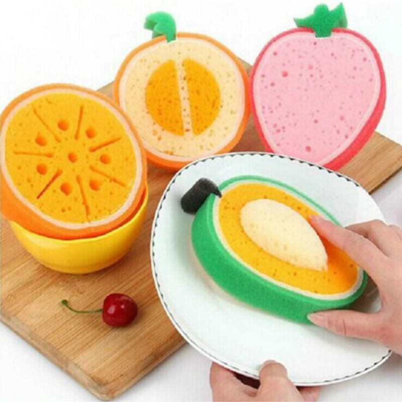 Creative Sponge Kitchen Accessories Fruit Shape Washing Dishes Sponge Cleaning Dish Remove Stains