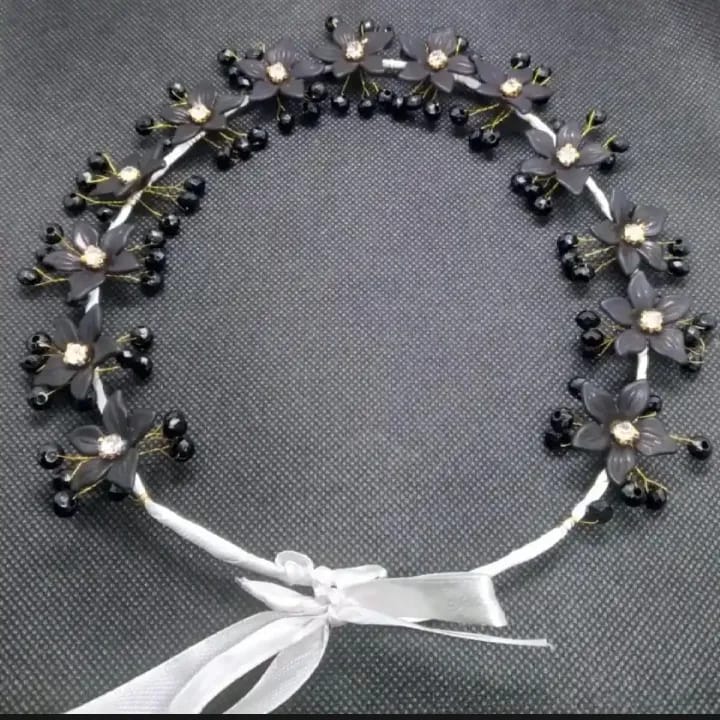 New Fashion Flower Headband With Ribbon Wearth Wedding Party ladies Girls Garlands Floral Crown Rhinestone Hairband