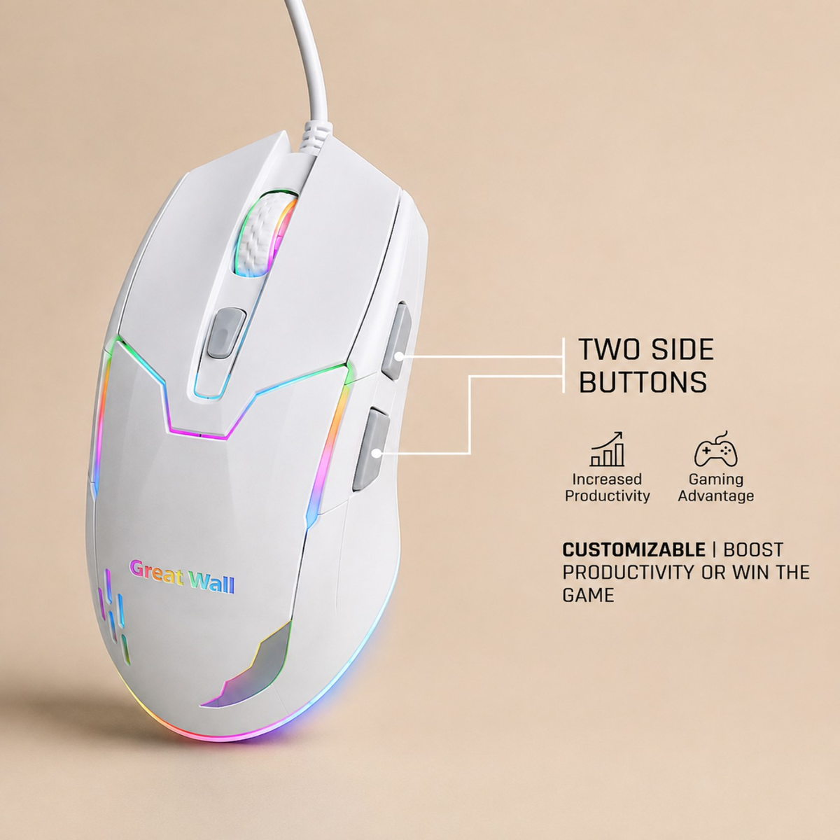 RGB Gaming Mouse 6 Button USB Wired Mouse | 4 Level DPI 800-3200 | Ergonomic Gaming Mouse | Free Mouse Pad