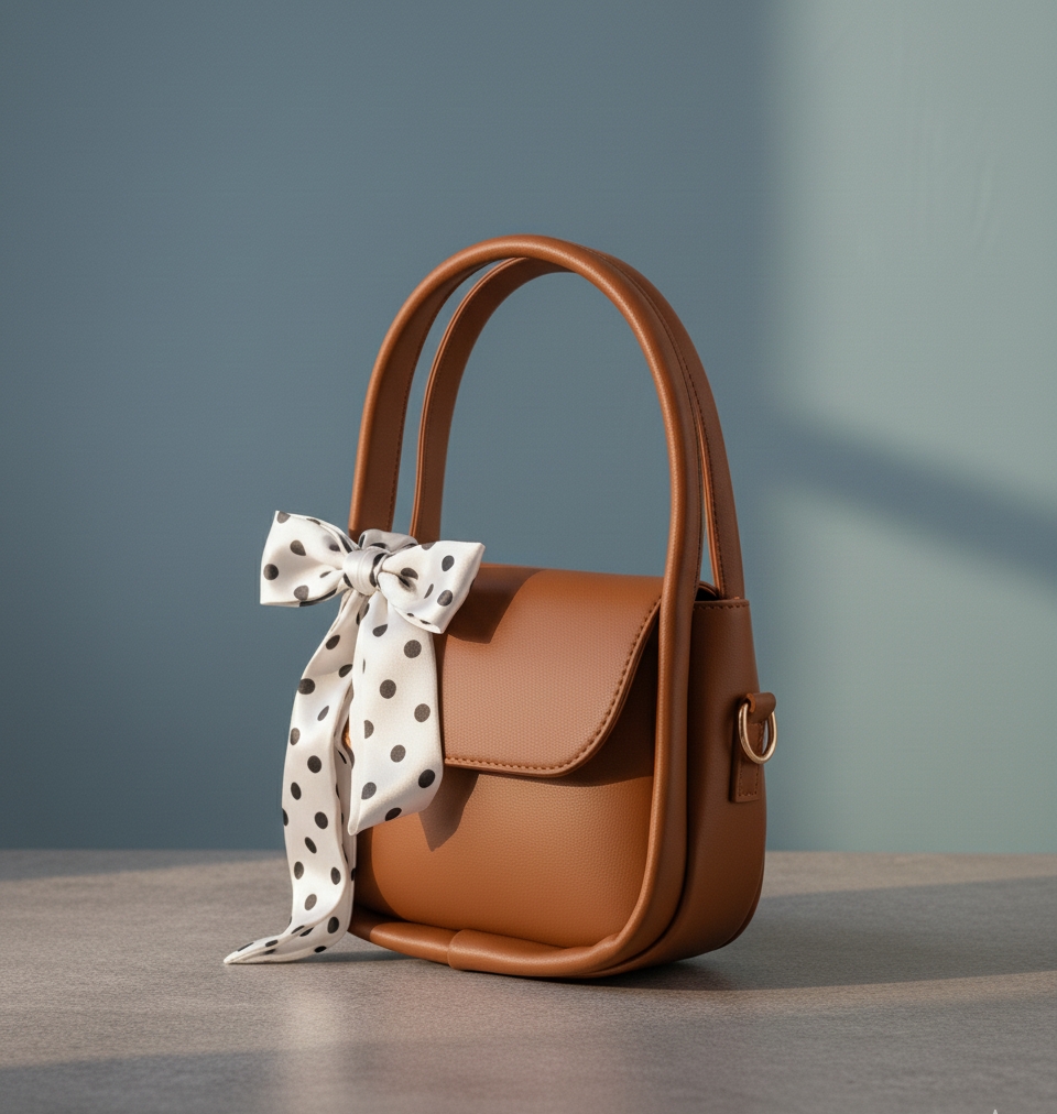 🎀 Elegant Ladies Shoulder Bag 👜  Fashion Crossbody Purse with Polka Dot Bow ✨