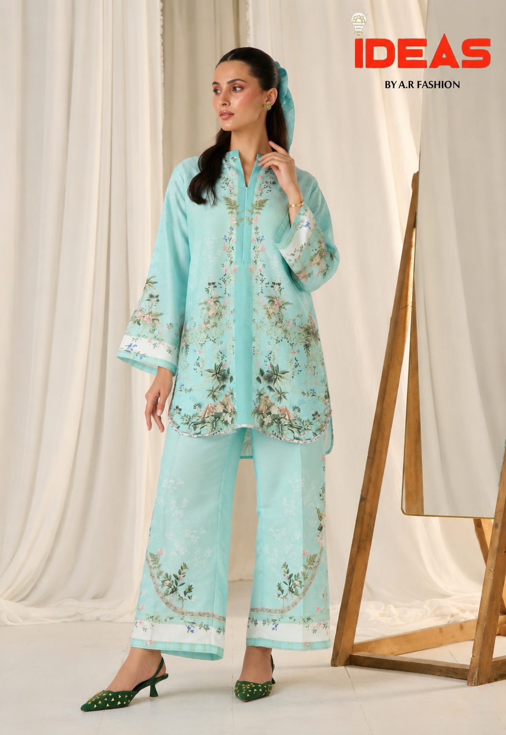 Bana Dora Summer Stitched 2 Piece Kurti & Trouser Suit for Women | Trending Co-Ord Set Dress for Girls | Stylish Swiss Lawn Casual & Party Wear Outfit By Ideas By AR Fashio