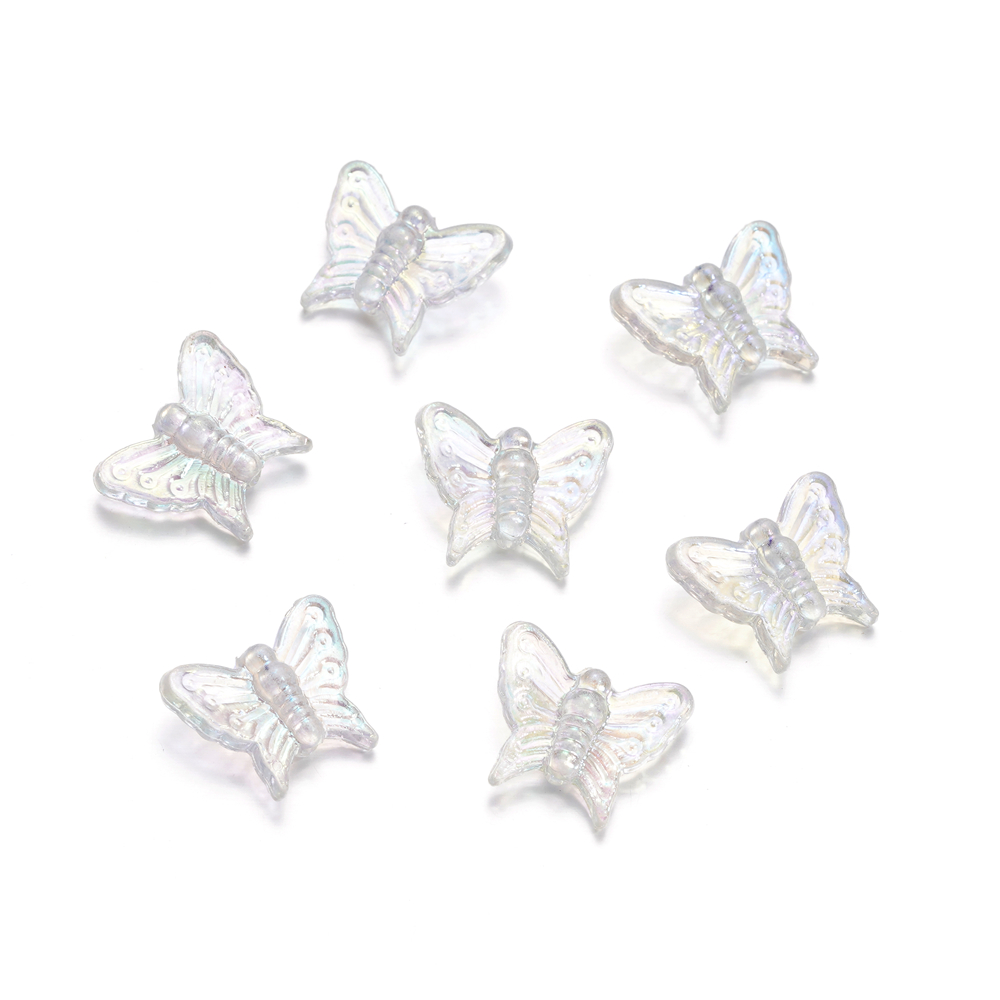 St.kunkka 20pcs 13x16mm Acrylic Beads Colorful Butterfly Beads For DIY