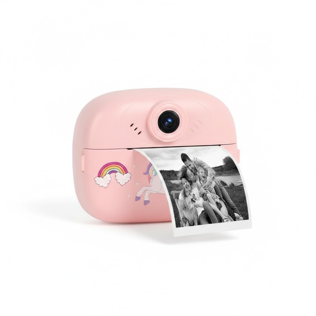 Kids Digital Camera, Digital Camera With 1080P Video, Portable Travel Toy for Children, 3 Rolls Paper, Kidz Camera Instant Print, Birthday Gift Toys for Boys & Girls Aged 3-12