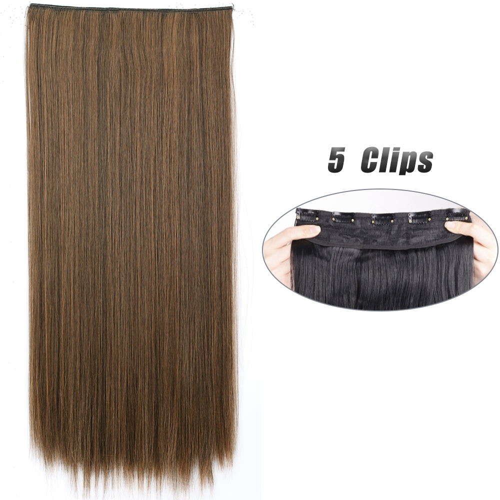Elegant 5 Clips In Straight Hair Extension