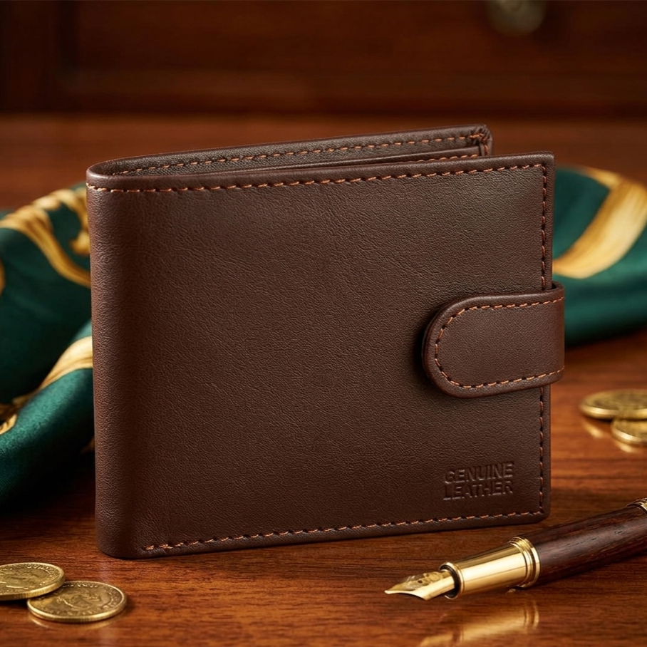 Luxury Real Cow Leather Wallet Purse for Boys and Men Simple Style Multiple Colors Black Brown Coffee Tan Best Gift Item Genuine Leather Gents Wallet Card Holder Cash Pocket ID Window