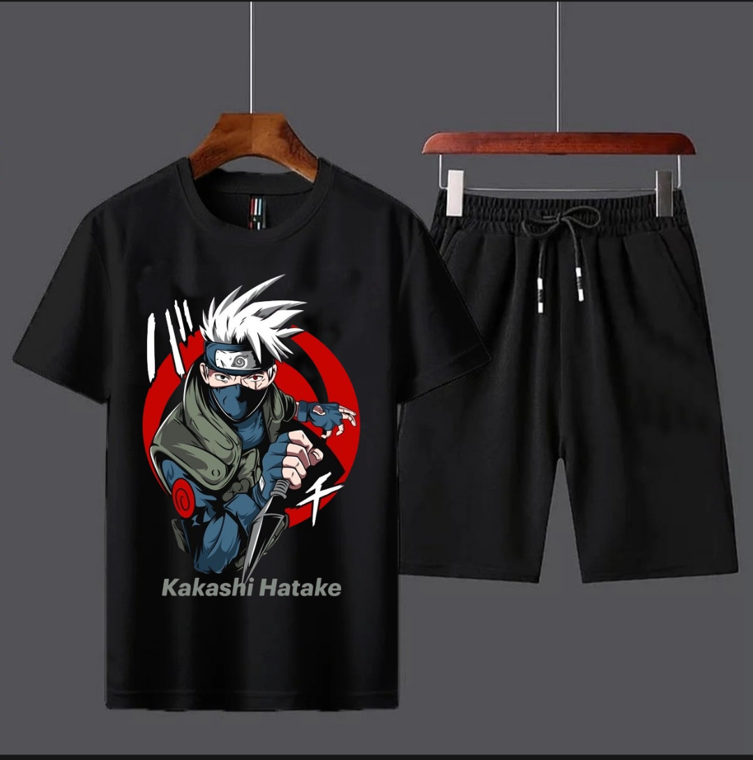 Kakashi Hatake Printed Shorts + T Shirts Set for Men/Boys summer Tracksuit