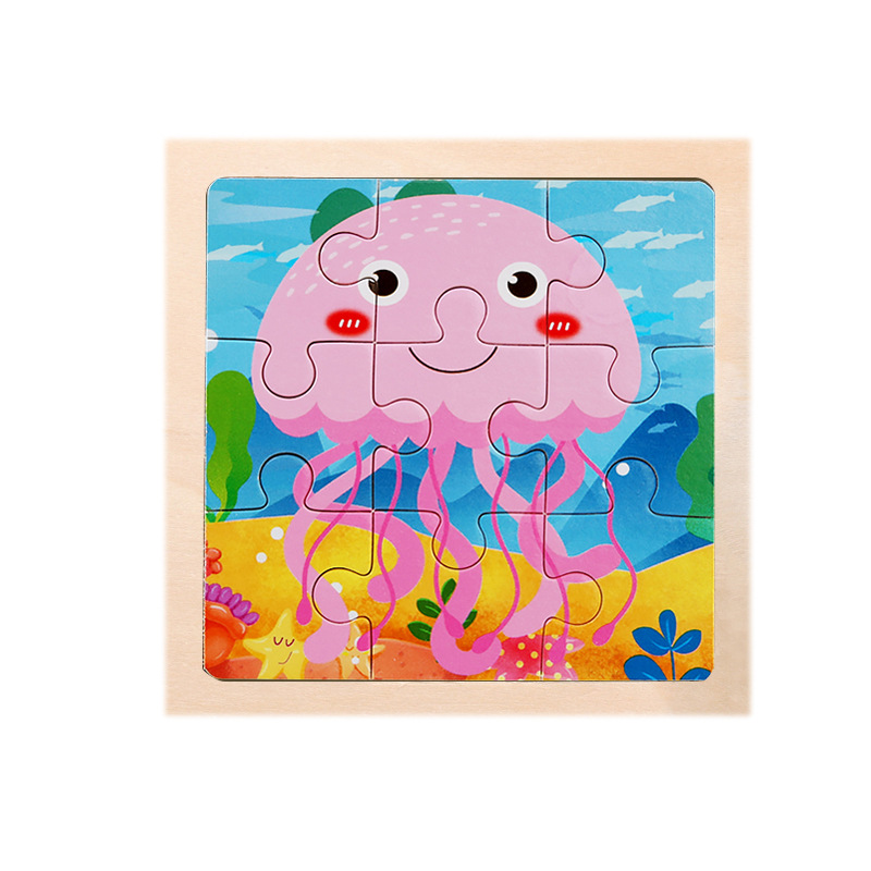 Montessori Wooden Picture Puzzles for Kids — 12 Colourful Animal Boards, 9-Piece Each for Hand-Eye & Problem Solving