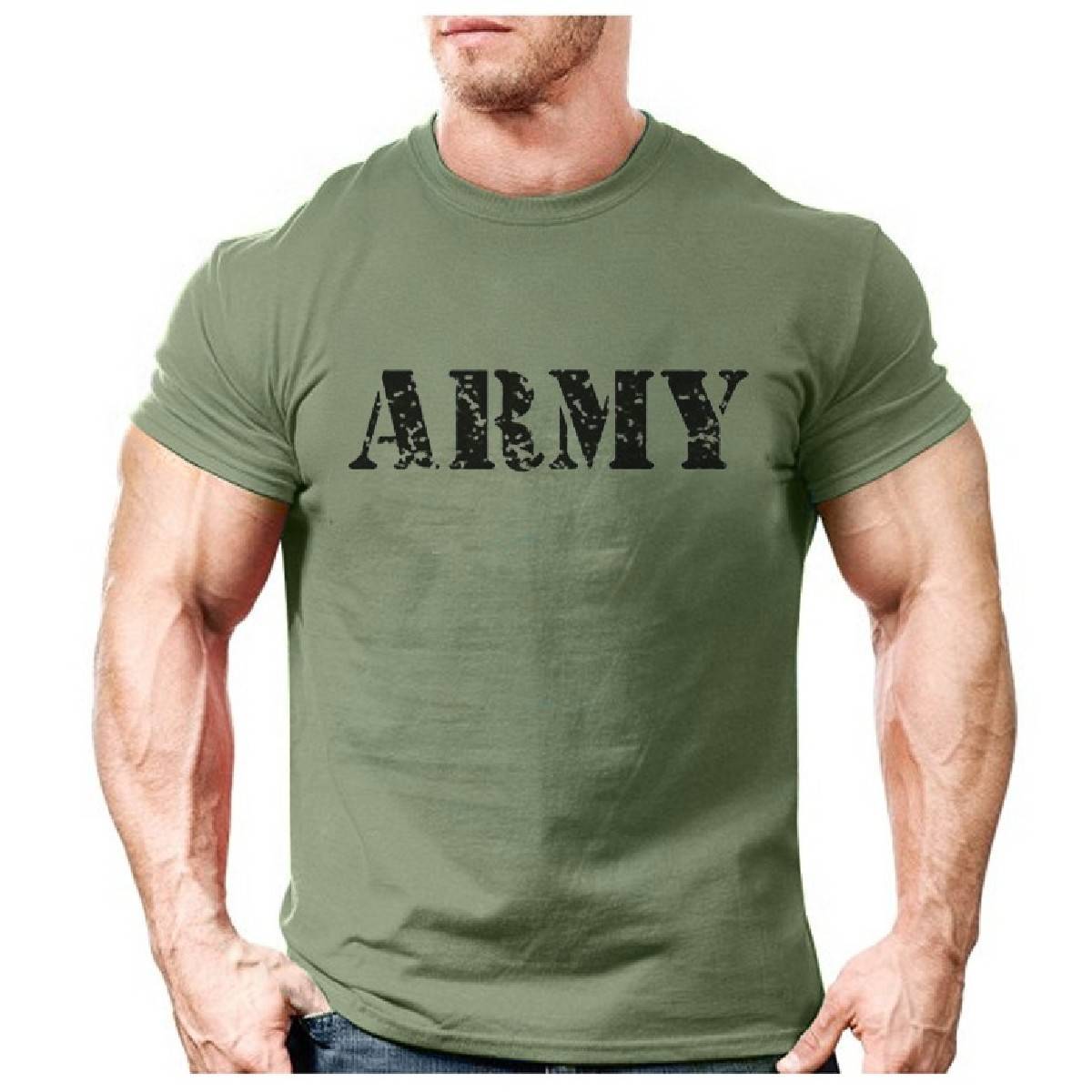 Men's Commando Style  T Shirt T-Shirt Tee   Cotton Sweat T-Shirt Half Sleeves   Army Printed  Gym Wear Suit for Boys & Girls