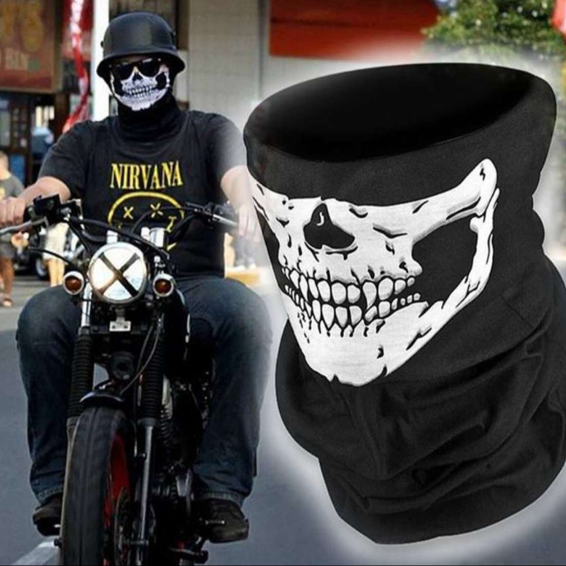 Skull Mask for bikers - Special For Winter - Dust Free - Double Stitched Neckwarmer Ultimate Protection for Men & Boys for girls , mask for Halloween, mask for motorcycle ,half face mask , ghost face mask