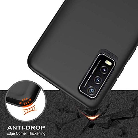 Vivo Y20 Matte Black Soft Silicon Back Cover