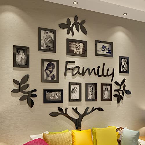 Big Family Tree 3D Wooden Photo Frame Wall Art 13 Frames Removable