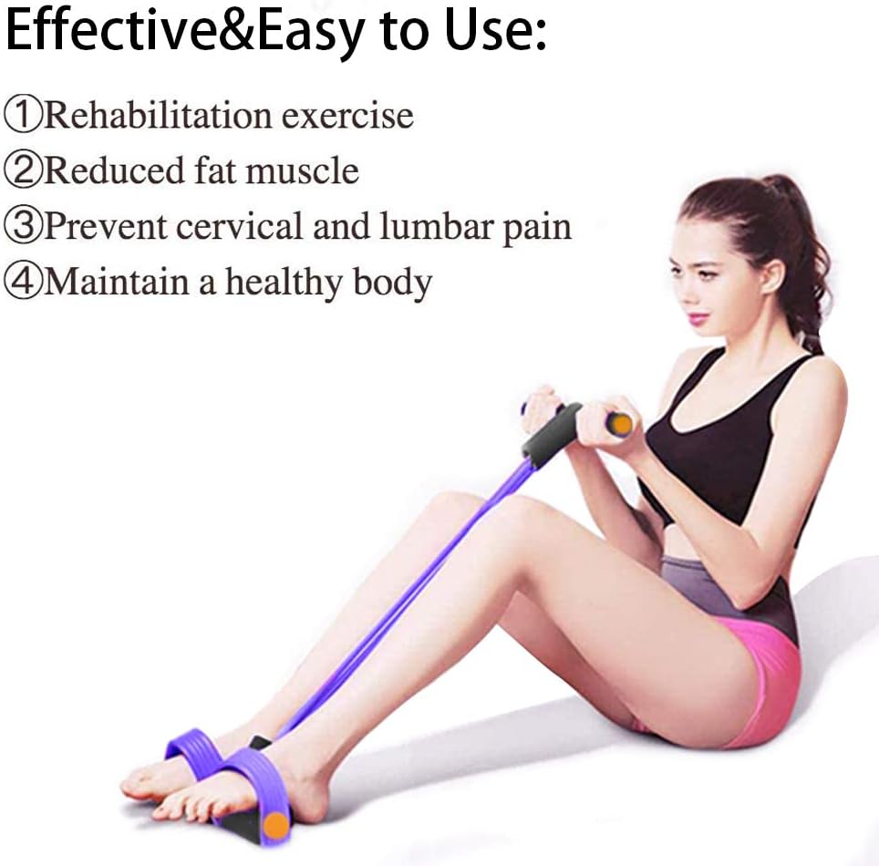 Tummy Trimmer Bally Fat Burner Body - Pull Reducer Resistance Training Bands -  Double Pull Rope Body Trimmer Pedal - Exercise Tummy Body Building Training Unisex - Weight Loss Home Workout Exercise - Foot Pedal Sit Up Equipment for Abdominal