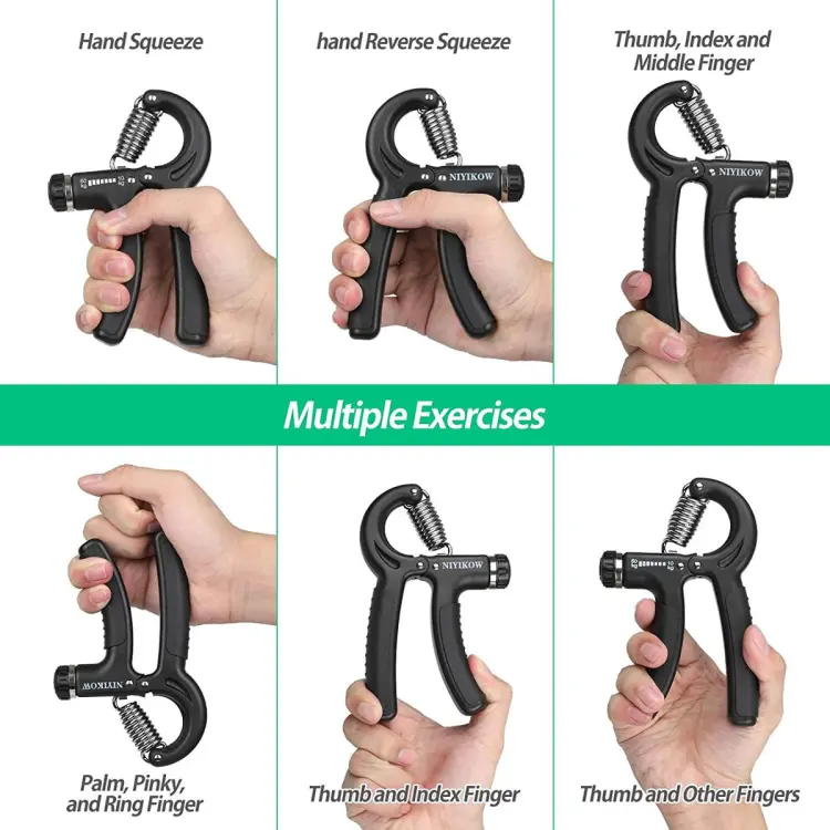 Gym Fitness Hand Grip Adjustable Finger Heavy Exerciser Strength for Muscle  Recovery Hand Gripper Trainer, Non-Slip Gripper, Perfect for Musicians  Athletes and Hand Rehabilitation Exercising For Men and Women (Black)