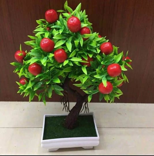 Artificial Fruit Apple Tree Bonsai Home Office Garden Desktop Pot Plants Party Decor For Hotel Garden Wedding Decoration