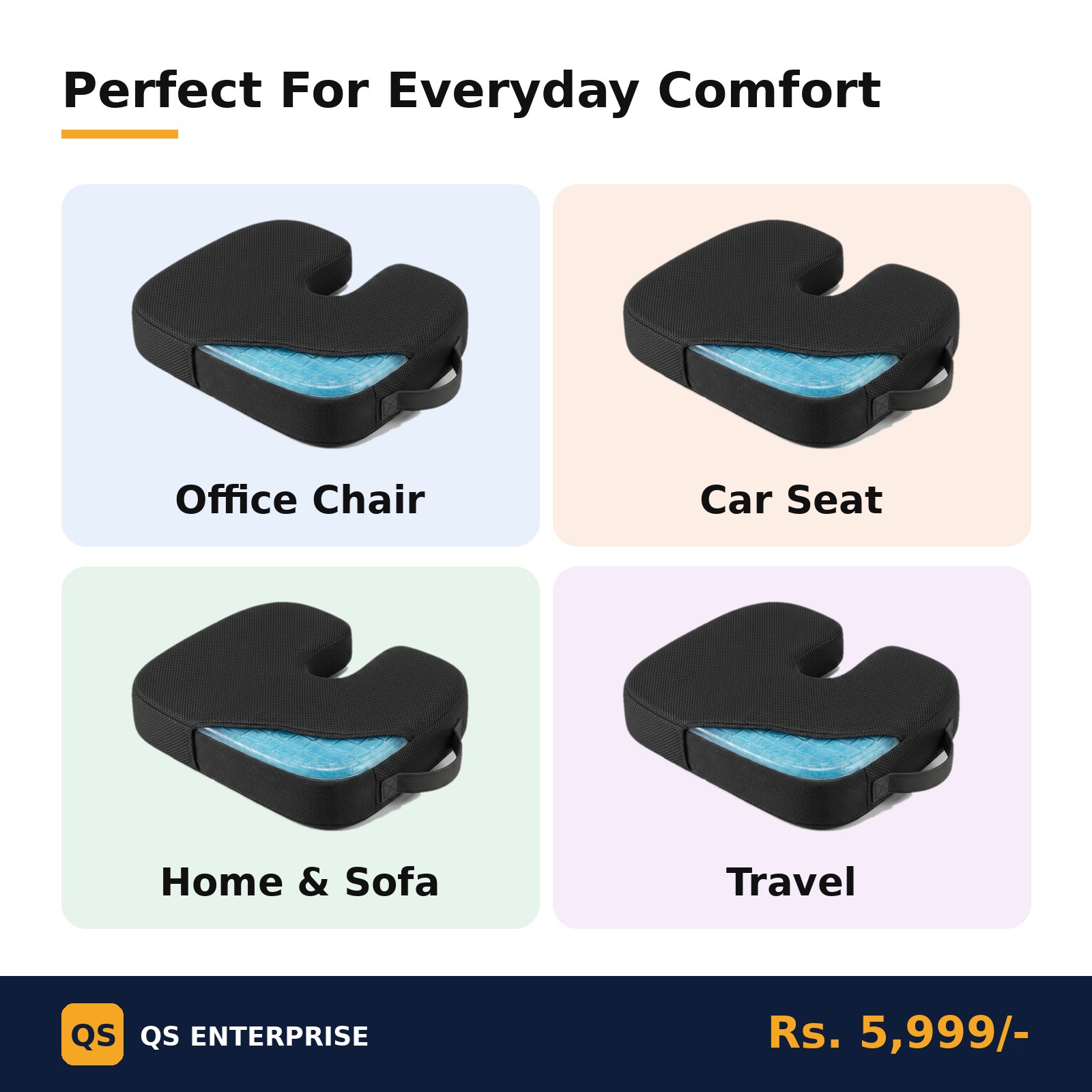 Cooling Gel Memory Foam Seat Cushion - Breathable Coccyx Cushion 16
