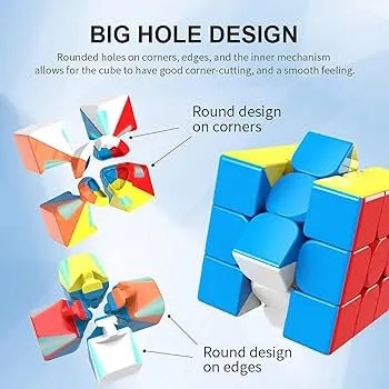 Top Collection Rubik's Cube, 3x3 Magnetic Speed Cube, Super Fast Problem-Solving Challenging Retro Fidget Toy Travel Brain Teaser, for Adults & Kids Ages 8 and Up