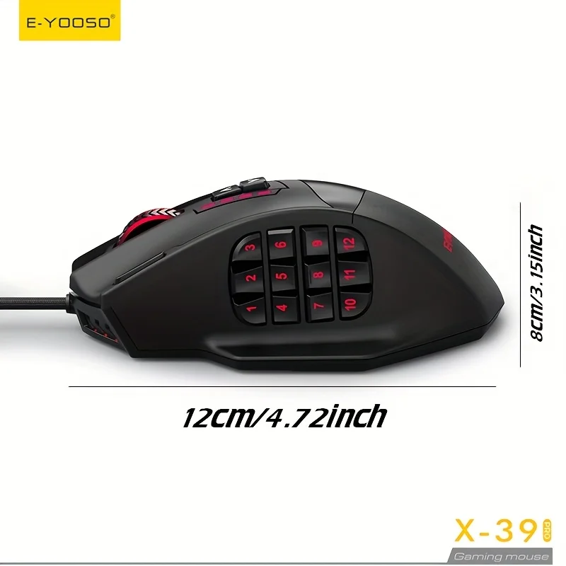 E-YOOSO X-39 Pro Wired RGB Gaming Mouse with 16400 DPI with 19 Programmable Buttons and Extra Fire Button 15 4594719aa62fad51378f325fd6f48738