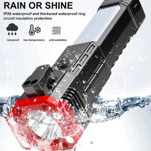 Multifunction 8 in 1 Portable LED Flashlight Rechargeable LED Torch &  Emergency Tool With Window Breaker Hammer | Flashlight Household Rechargeable Ultra Strong Outdoor Bright LED Flashlight