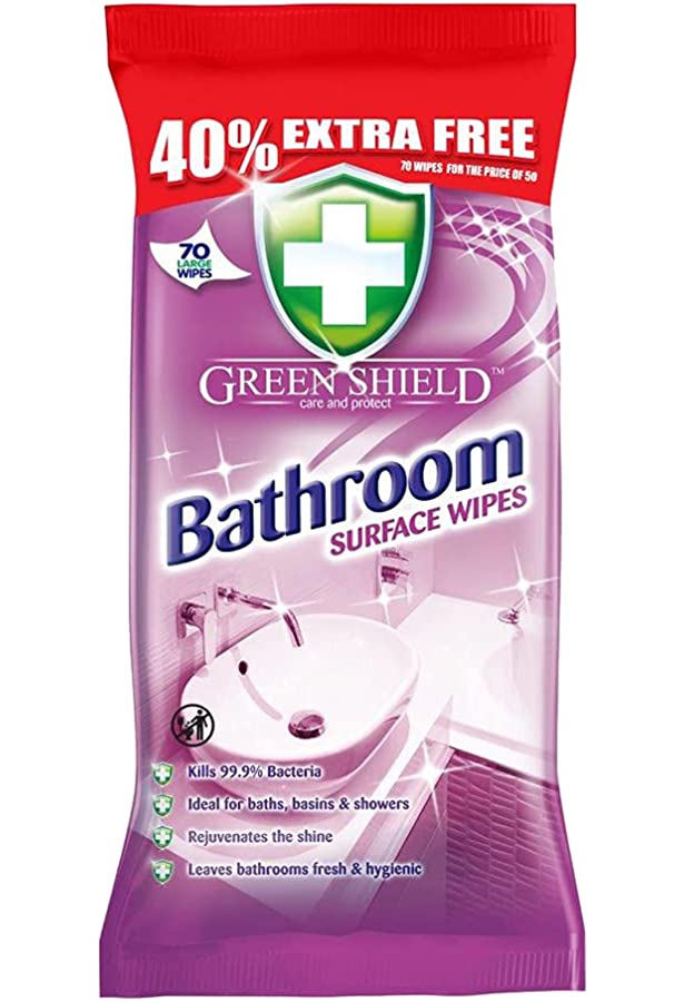 Green Shield Bathroom Surface Wipes 12 Packs = 840 Wipes - Cleans Baths - View #12