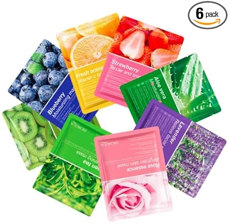 BIOAQUA Pack of Fruit Plant Extract Moisturizing Brighten Facial Sheet Mask Lip mask, Eye mask, Hydrating, Radiance Boost, , Moisturizing, Skin Care with Hyaluronic Acid, Galactomyces Ferment & Vitamin E