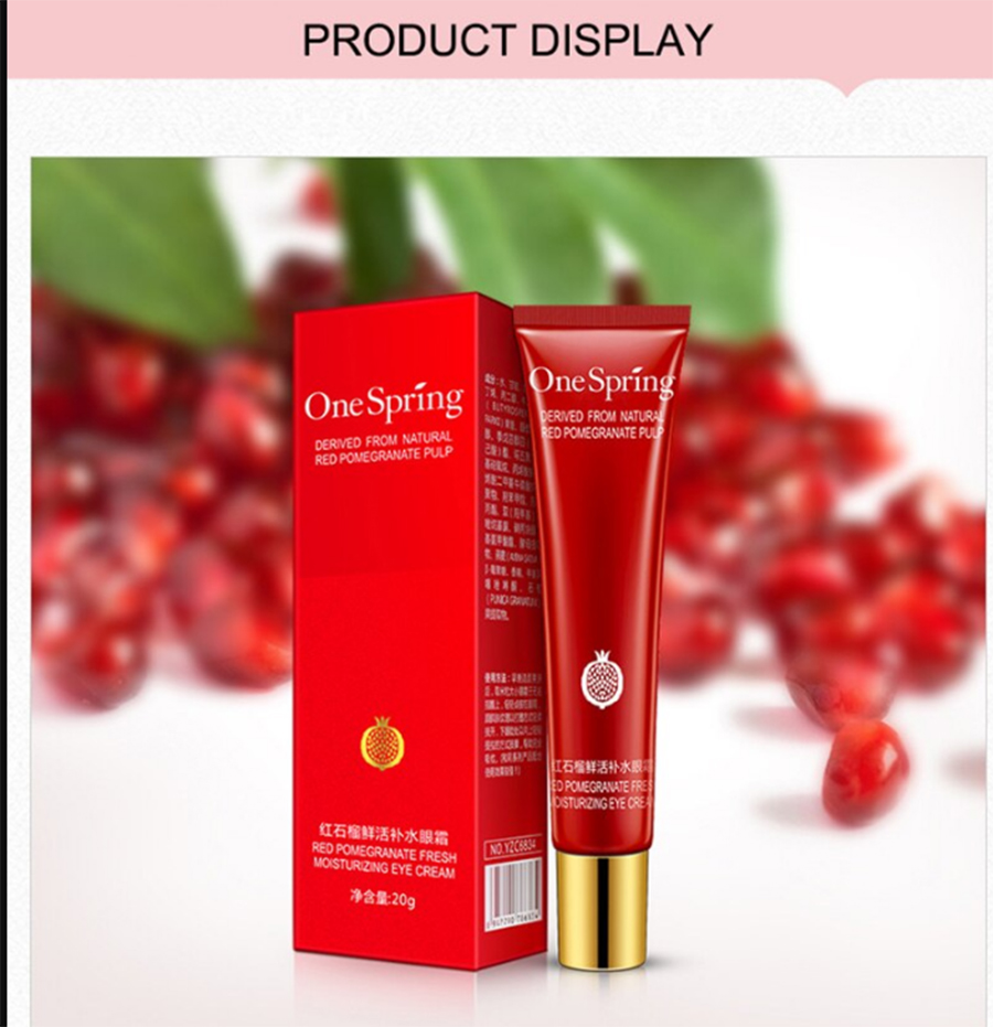 One Spring - OneSpring Red Pomegranate Moisturizing Eye Dark Circles Anti Puffiness Wrinkles Cream 20g YZC6834
