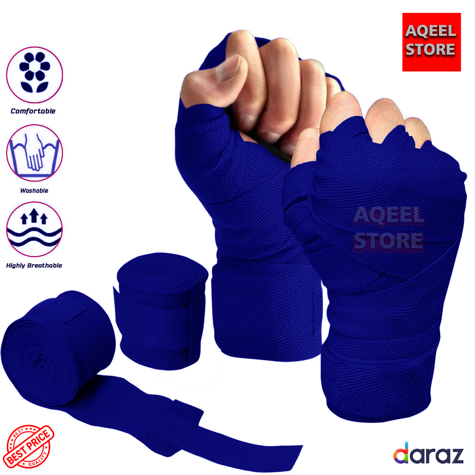 Best Gym Wrist Wraps Patti Pair of Wraps Bandage Men 2 Rolls Cotton In (3.5M Length) Sports Strap Boxing Bandage boxing bandages, Hand Wrap Bandages Boxing Hand Wrist Grip Strap Kick boxing Handwraps Karata Martial arts Patti