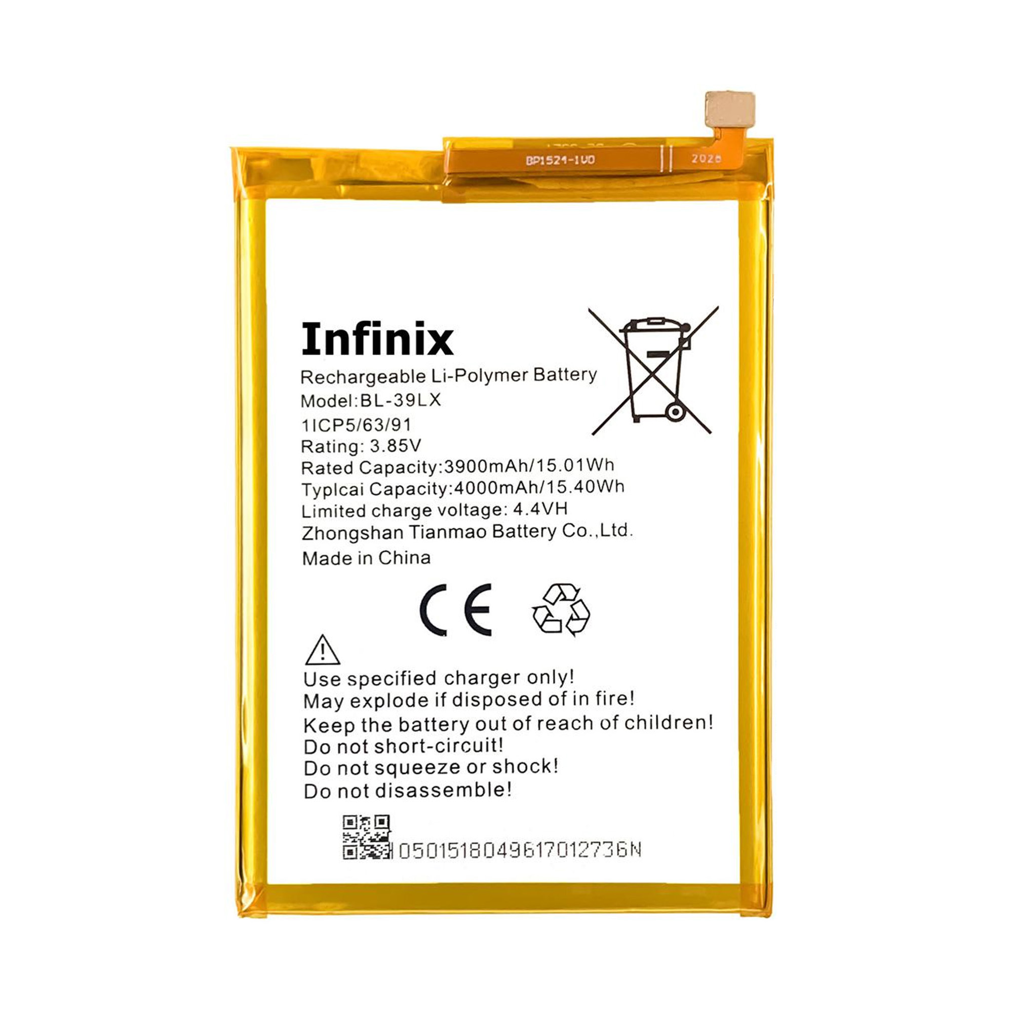Infinix S5 Lite Battery BL-39LX Replacement Premium Quality 4000mah Battery  For Infinix S5 Lite