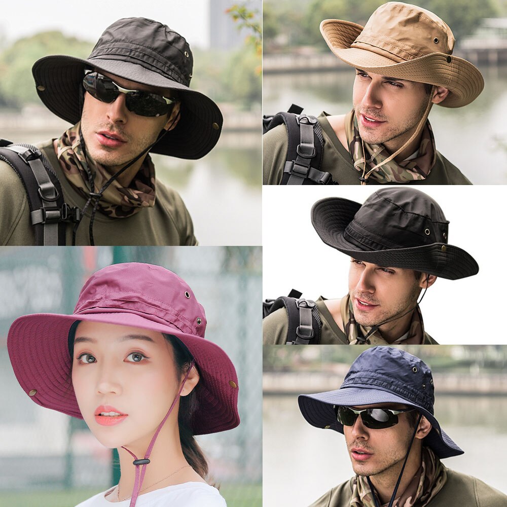 Women Fashion Military Panama Safari Boonie Sun Hats Cap Summer Men