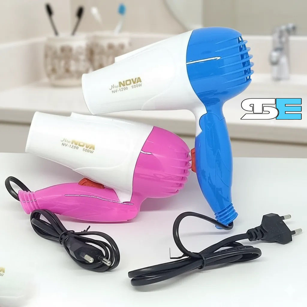2 in 1 Mini Foldable Hair Dryer & Mini Hair Straightener Combo for Girls | Portable Travel Hair Styling Kit | Compact Folding Blow Dryer + Mini Flat Iron | Salon Style Hair Care Set for Women