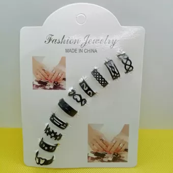 2021 Hot Sales 10 Rings New Trend Hip-Hop Women's Fashion Personality Ring Joint Ring Set Simple Retro Plain Ring Ring
