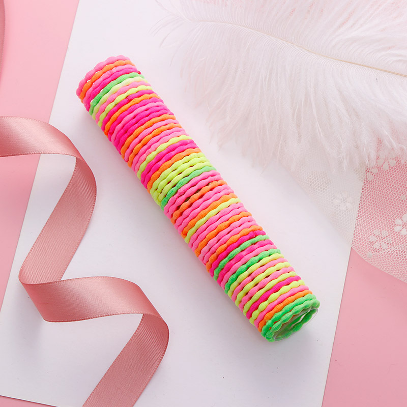 50Pcs/Bag Colorful Elastic Rubber Band Hair Rings For Girls Kids