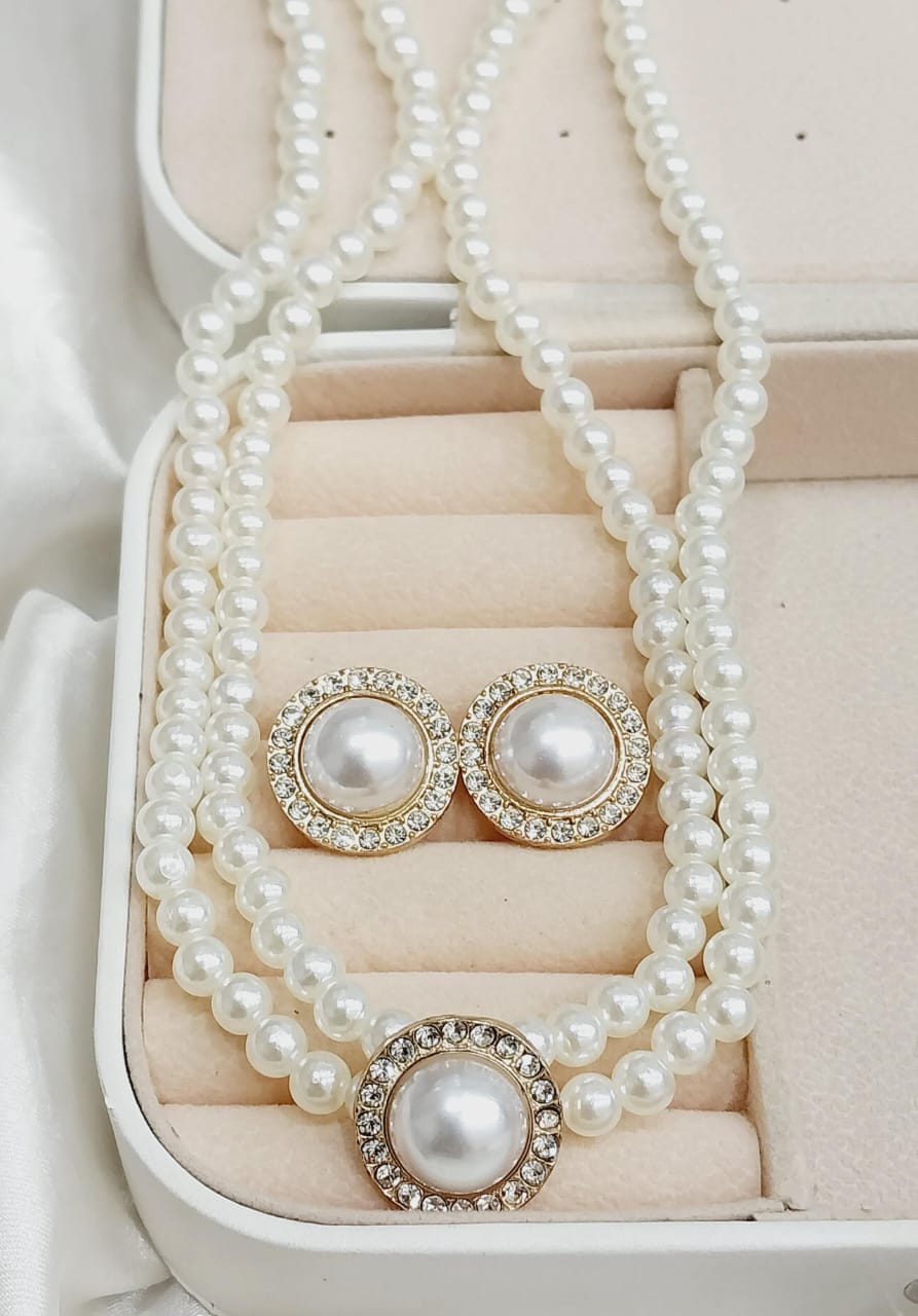New Beautiful Design Pearl Jewelry Set For Girls N Women's