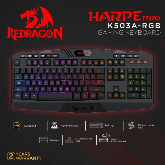 Redragon Harpe Pro K503 RGB Gaming Keyboard: Buy Online at Best Prices in  Pakistan | Daraz.pk