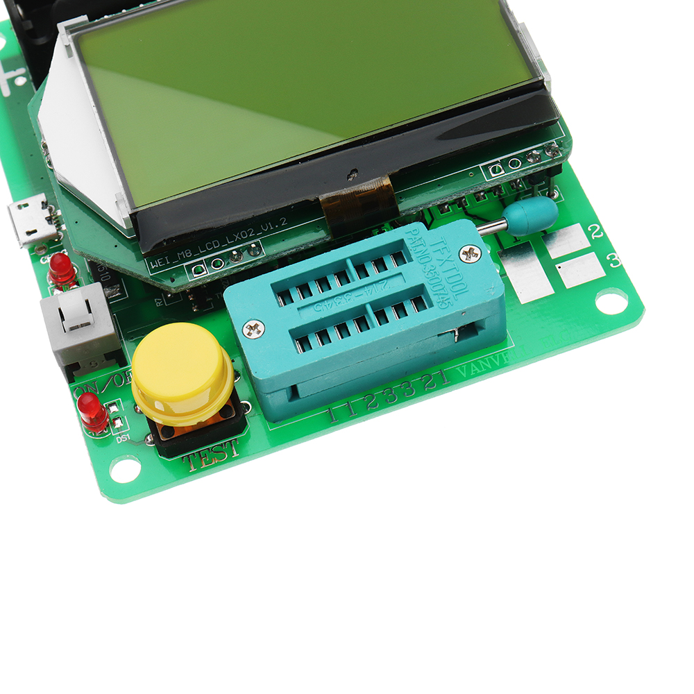 Herramienta M328 3.7V 20mA Transistor Tester LCR Capacitancia ESR Mete