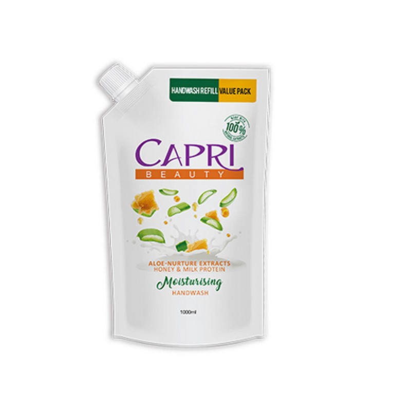 Capri Hand Wash White Beauty Pouch - 1000ml