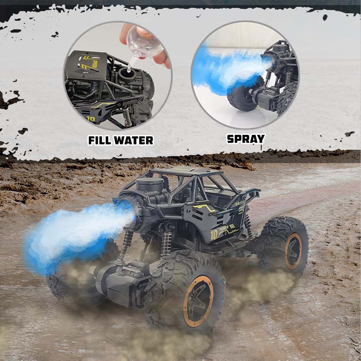 Monster Truck Remote Control Car with Smoke RC Toy for Boys High Speed 1:18 Die-Cast Remote Control Toys For Kids Off-Road Racing Truck