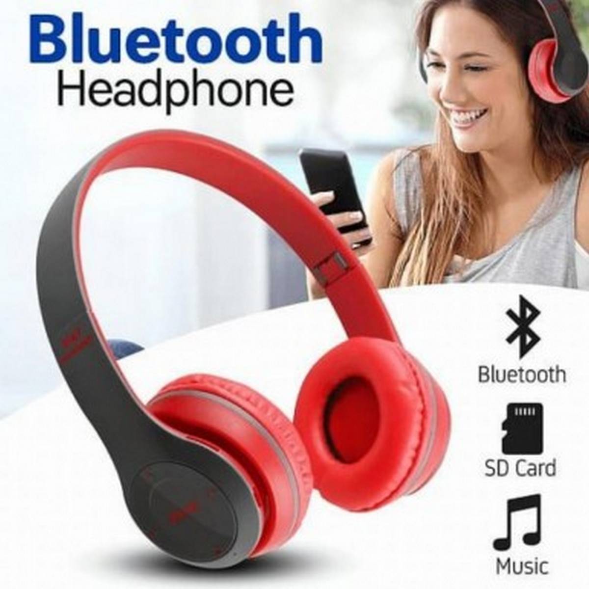 P47 Wireless Bluetooth Foldable Headset With Microphone FOR All cell phones and laptop used