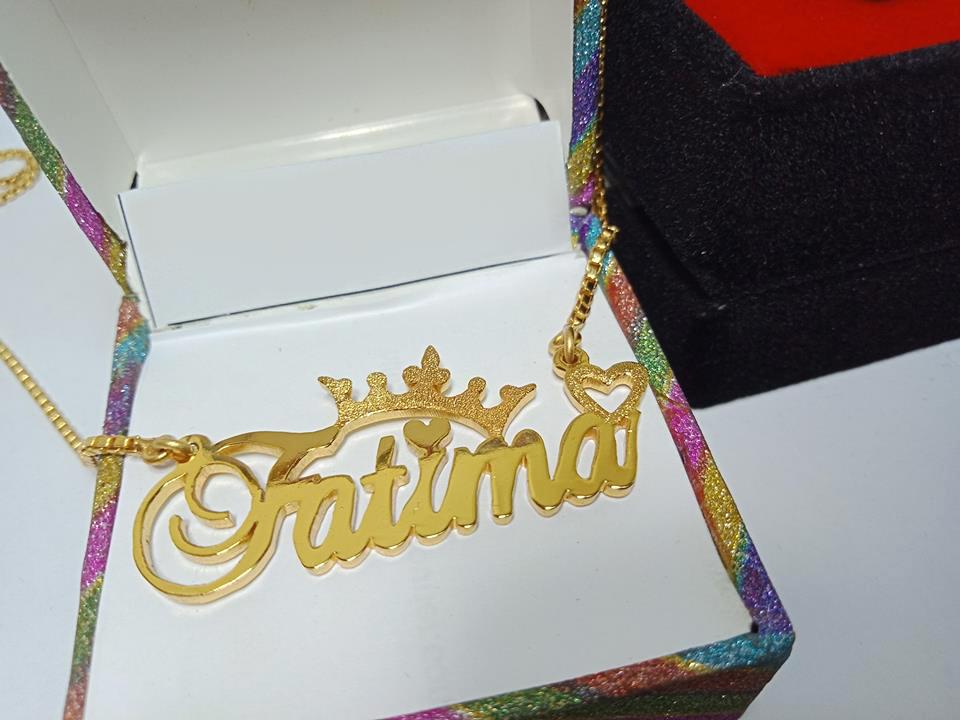 The Jewel Lodge Name Necklace 24K Gold 