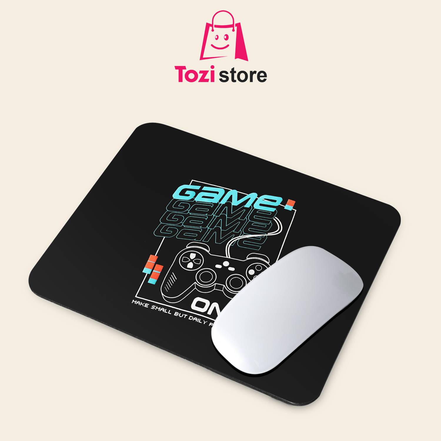 Gaming Mouse Pad Premium 8" x 6.5 Thick Non-Slip Rubber Base, Smooth Cloth Surface for Precision Control - Tozistore price in Pakistan