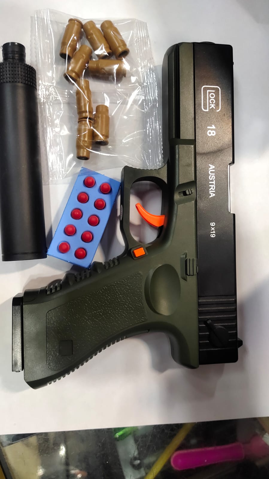 Glock Soft Bullet Toy Gun Shell Ejection Foam Darts Blaster Manual